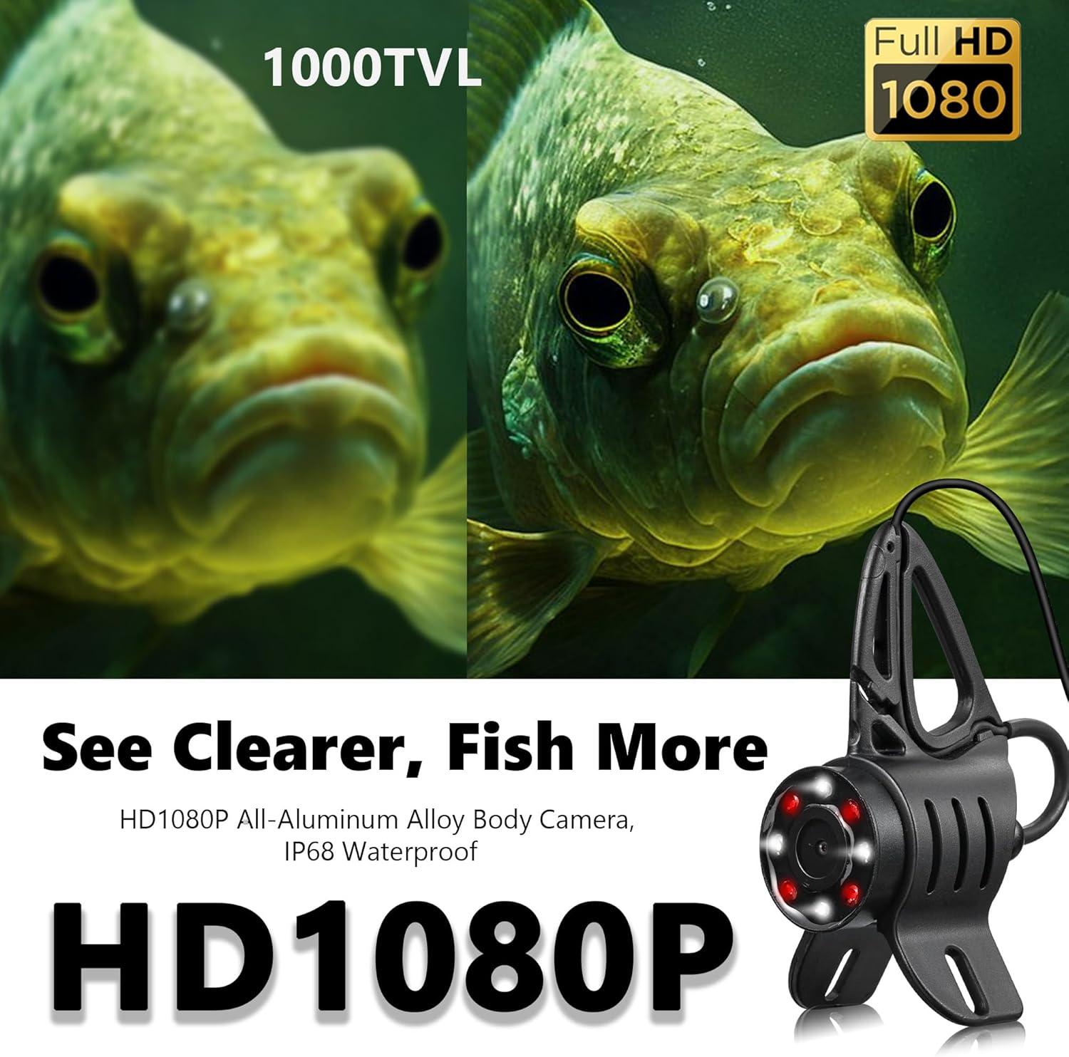 imageFishPRO 2026 Upgrade 45 True HD 1080P Underwater Fishing Camera Plug ampamp Play  Ice Fishing Camera Underwater w 5000mAh USBC IRLED Fish Finder for IceLakeKayak 20m66ftKA4515