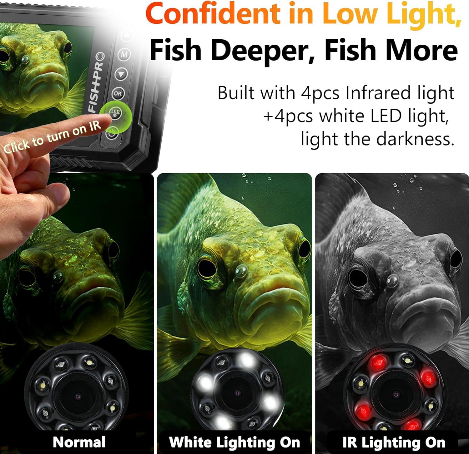 imageFishPRO 2026 Upgrade 45 True HD 1080P Underwater Fishing Camera Plug ampamp Play  Ice Fishing Camera Underwater w 5000mAh USBC IRLED Fish Finder for IceLakeKayak 20m66ftKA4515 DVR
