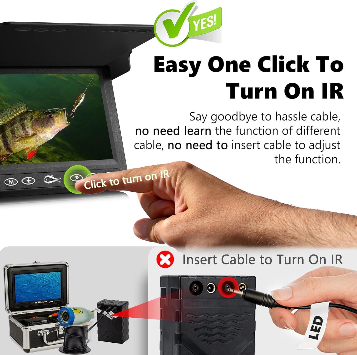 imageFishPRO 2026 Upgrade The PRO in Underwater Fishing Camera 43 Ice Fishing Camera UnderwaterNO Need Learn 1000TVL Ice Fish Gift for Men Ice Fish Finder for Boat Fish wIRUSBC5000mAh50ftKA4315 DVR