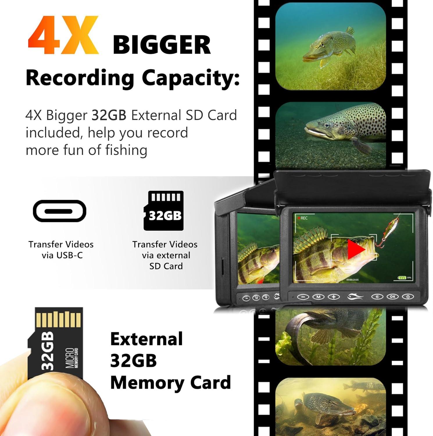 imageFishPRO 2026 Upgrade The PRO in Underwater Fishing Camera 43 Ice Fishing Camera UnderwaterNO Need Learn 1000TVL Ice Fish Gift for Men Ice Fish Finder for Boat Fish wIRUSBC5000mAh50ftKA4315 DVR