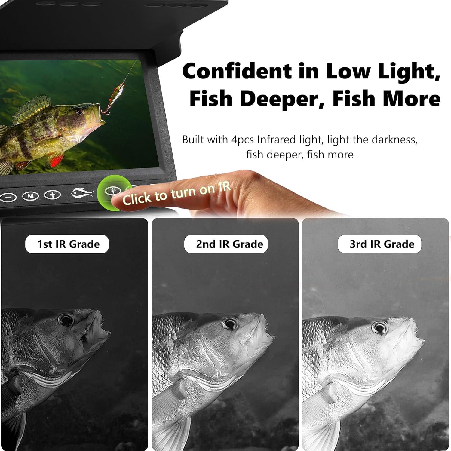 imageFishPRO 2026 Upgrade The PRO in Underwater Fishing Camera 43 Ice Fishing Camera UnderwaterNO Need Learn 1000TVL Ice Fish Gift for Men Ice Fish Finder for Boat Fish wIRUSBC5000mAh50ftKA4315