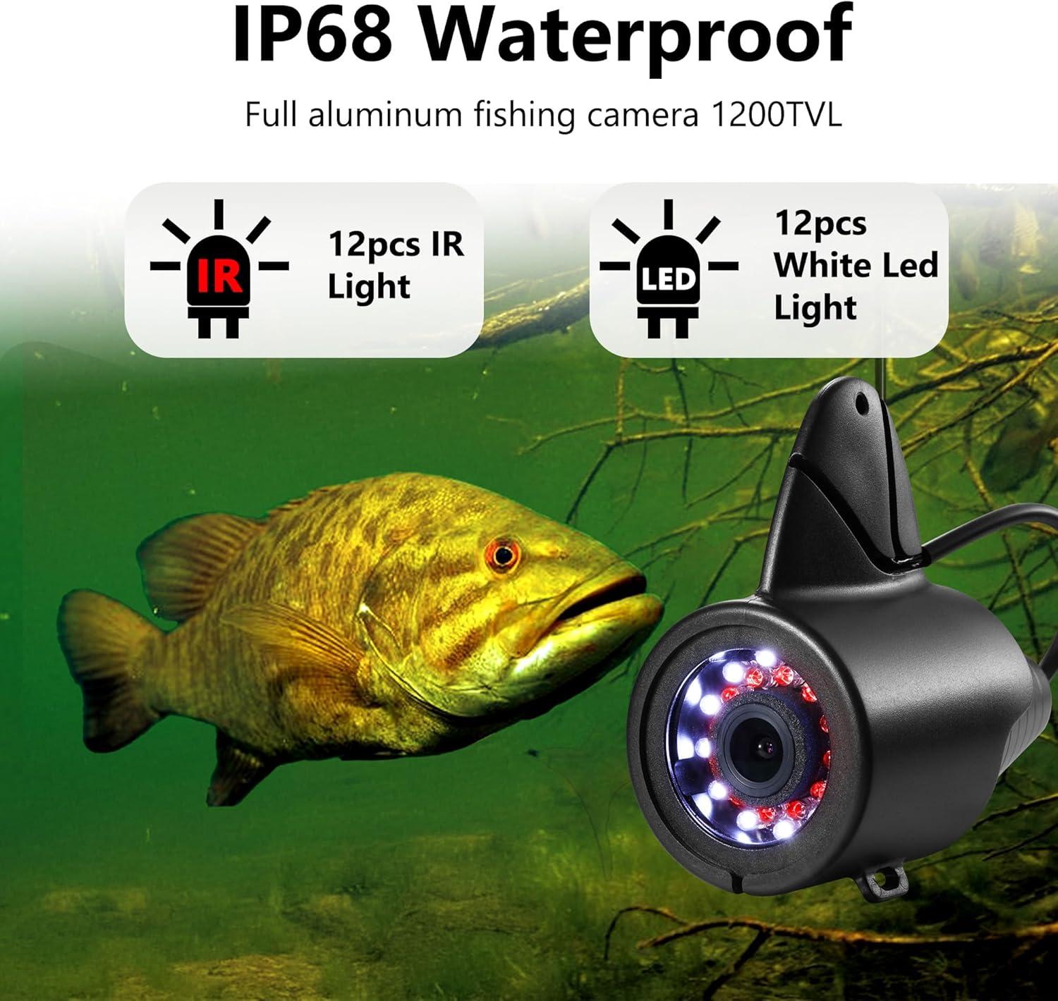 imageFishPRO 2026 Upgrade Underwater Fishing Camera  No Slide Off 7 Ice Fishing Camera Underwater 1200TVL wBracket 24pcs Light 4500mAh Portable Fish Finder Ice Fish Gifts for Men 50ftKAB7015