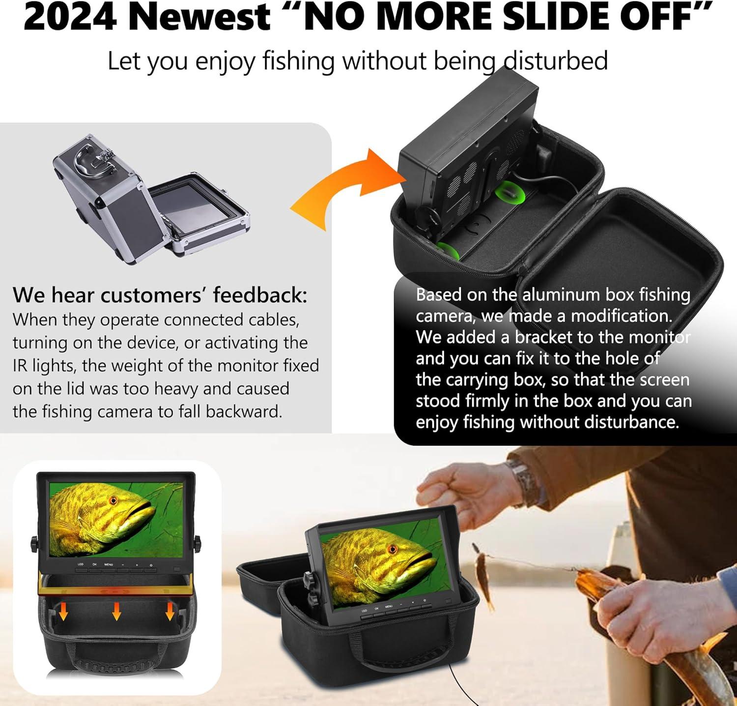 imageFishPRO 2026 Upgrade Underwater Fishing Camera  No Slide Off 7 Ice Fishing Camera Underwater 1200TVL wBracket 24pcs Light 4500mAh Portable Fish Finder Ice Fish Gifts for Men 50ftKAB7015
