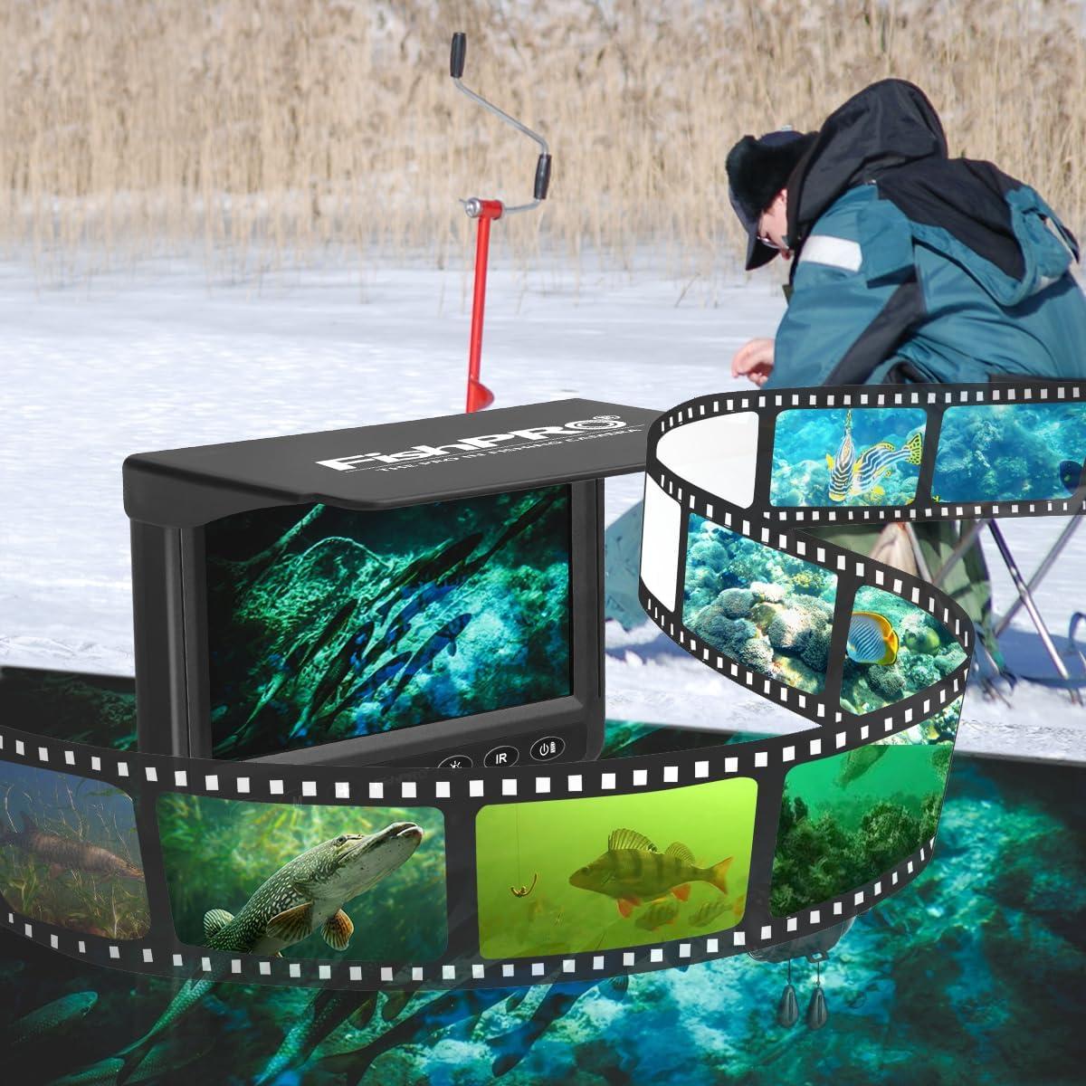 imageFishPRO 2026 Upgrade Underwater Fishing Camera 43 IPS HD 1000 TVL Pocket Ice Fishing Camera Underwater for Fish Portable Fish Finder wLCD Monitor IRLED for Ice Lake Sea Boat Kayak FishingKA4315 DVR