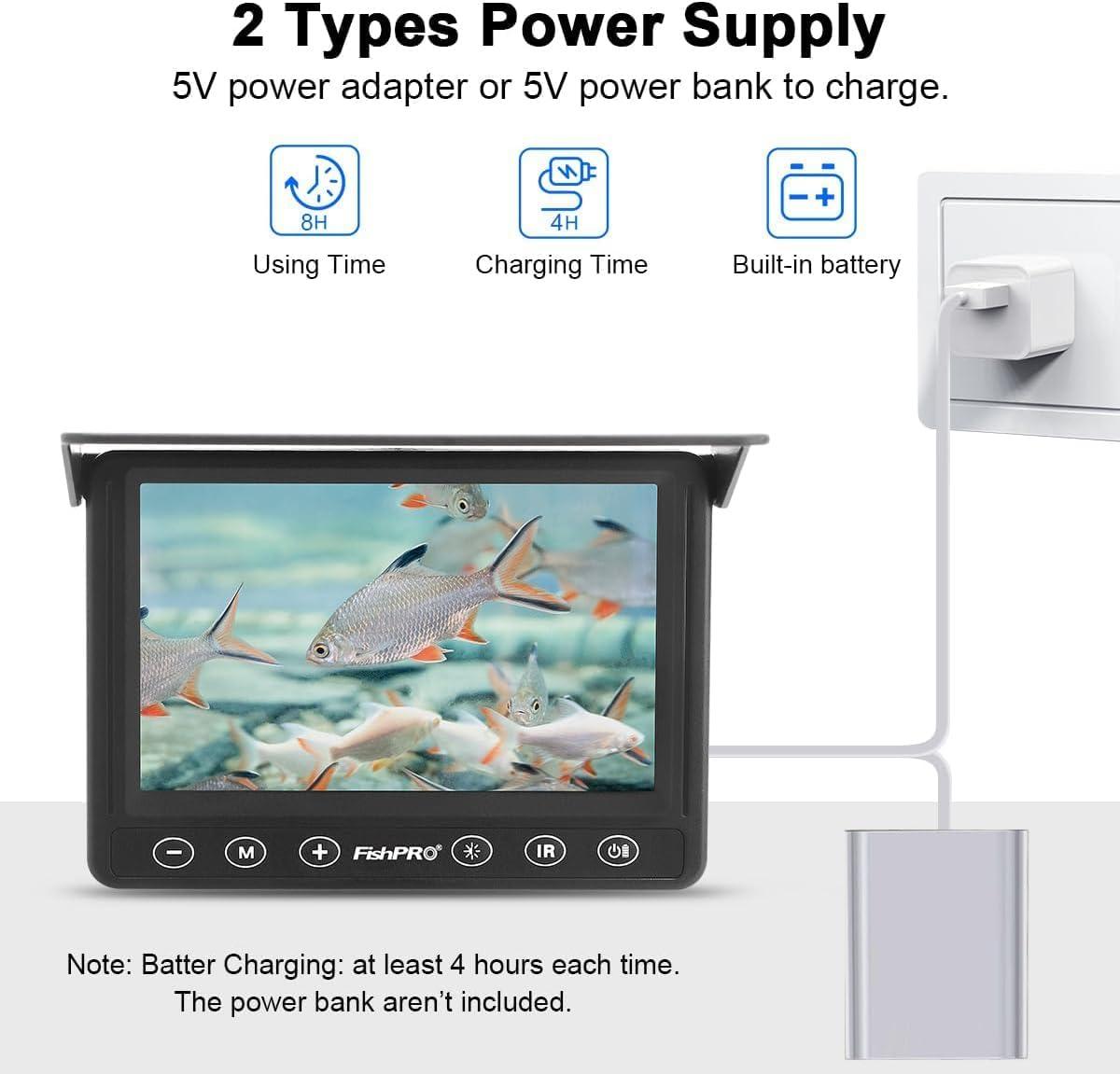 imageFishPRO 2026 Upgrade Underwater Fishing Camera 43 IPS HD 1000 TVL Pocket Ice Fishing Camera Underwater for Fish Portable Fish Finder wLCD Monitor IRLED for Ice Lake Sea Boat Kayak FishingKA4315 DVR