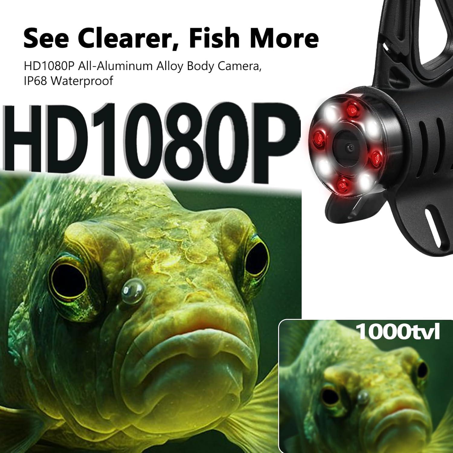 imageFishPRO 2026 Upgrade Underwater Fishing Camera wHDMIAV  HD1080P Connect Your Own Monitor Ice Fishing Camera Underwater DC12V Charging Full Aluminum Ice Fishing Gifts for Men IRLED 66ft