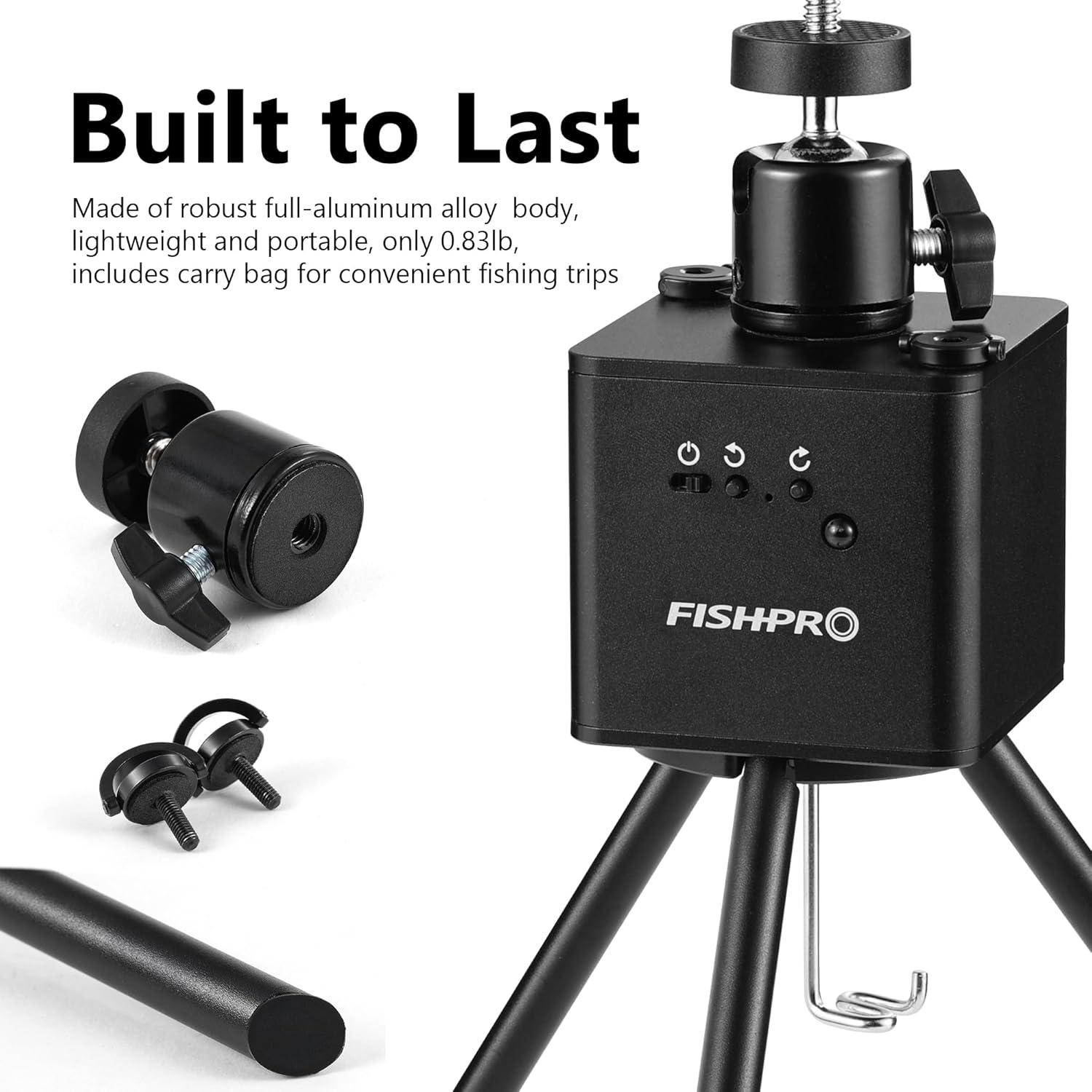 imagem43  Positioner for Underwater Fishing Camera  FullAluminum Tripod for Ice Fishing Camera Underwater 2Way 360 Rotating Remote ampamp Manual Control with 14quot Tilt Mount
