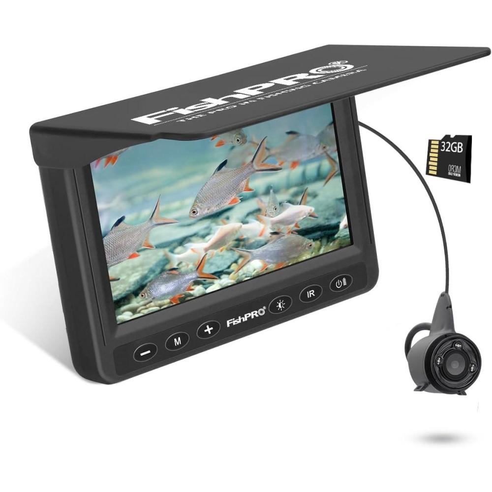 imageFishPRO 2026 Upgrade Underwater Fishing Camera 43 IPS HD 1000 TVL Pocket Ice Fishing Camera Underwater for Fish Portable Fish Finder wLCD Monitor IRLED for Ice Lake Sea Boat Kayak FishingKA4315 DVR