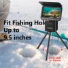 imagem7 DVR  Positioner for Underwater Fishing Camera  FullAluminum Tripod for Ice Fishing Camera Underwater 2Way 360 Rotating Remote ampamp Manual Control with 14quot Tilt Mount