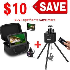 imagebra7  Positioner for Underwater Fishing Camera  FullAluminum Tripod for Ice Fishing Camera Underwater 2Way 360 Rotating Remote ampamp Manual Control with 14quot Tilt Mount