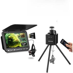 imagem7 DVR  Positioner for Underwater Fishing Camera  FullAluminum Tripod for Ice Fishing Camera Underwater 2Way 360 Rotating Remote ampamp Manual Control with 14quot Tilt Mount