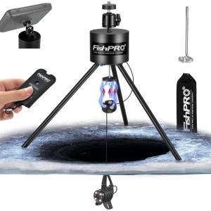 imageFishPRO   Tripod for Underwater Fishing Camera For Max 11quot Ice Hole  2 Fix Way Full Aluminum Positioner for Ice Fishing Camera Underwater w 14quot Tilt Mount Remote ControlTripod PRO