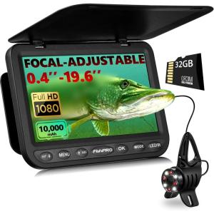 imageFishPRO  New Adjustable Focus NO1 HD 1080P Underwater Fishing Camera 7 IPS wDVR32GB 10000mAh Ice Fishing Camera Underwater Fish Finder for Boat Ice Lake Fish USBCLEDIR82FTCharcoal